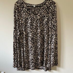 Cato Animal Print Long Sleeve Top